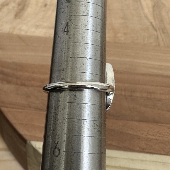 Vintage Southwestern Style Heart Ring Size 5 Turquoise Coral Inlay Silver Tone - Picture 8 of 8